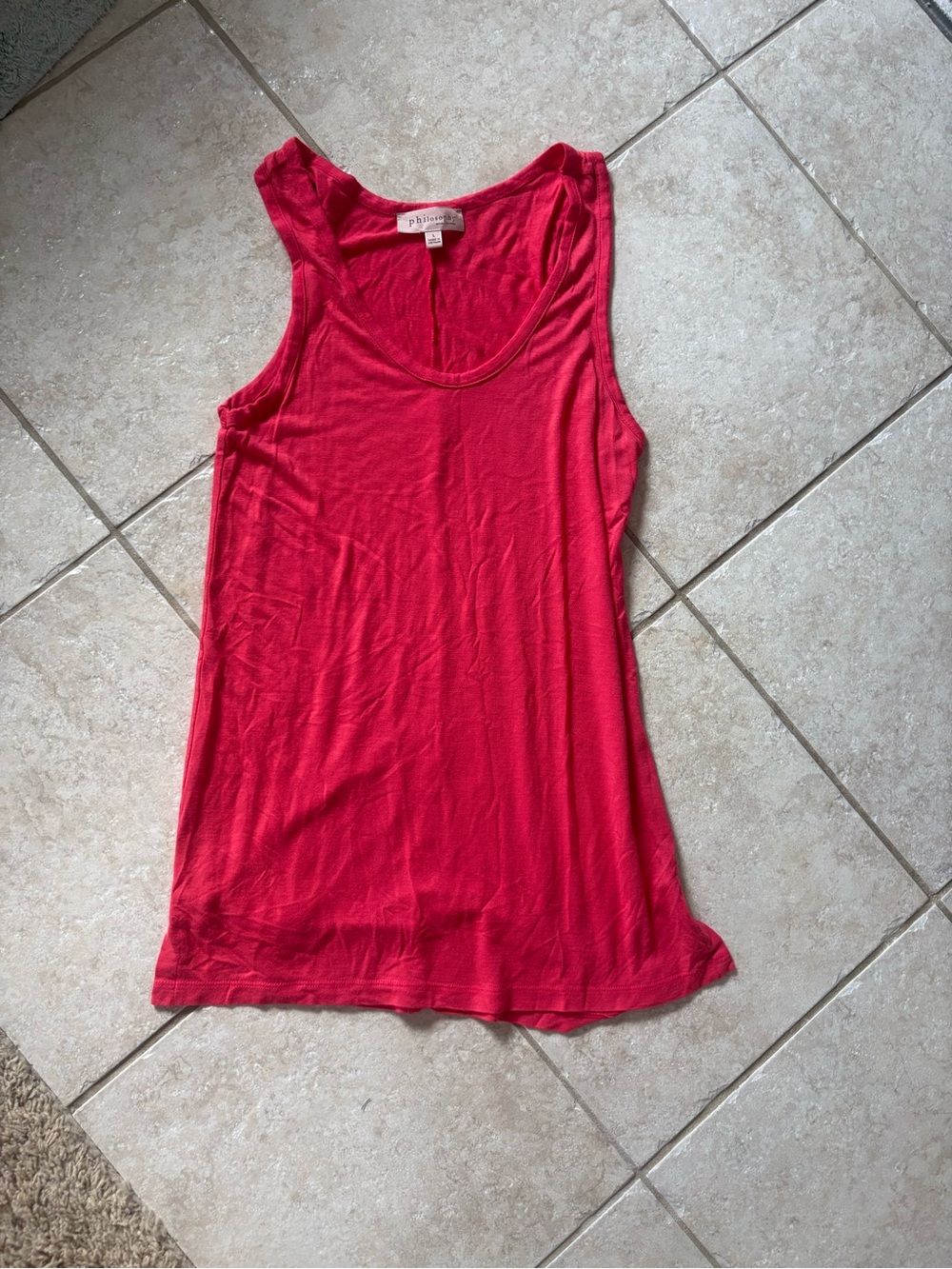 Philosophy Bright Pink Scoop Neck Tank